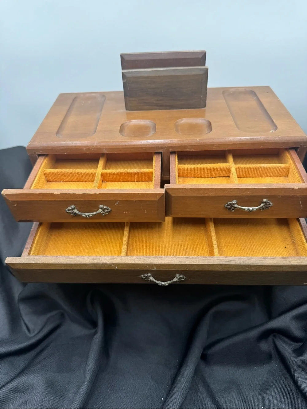 Source Unknown Brown Multi-Drawer Wooden Jewelry Organizer with Card Slots
